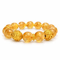 Citrine and gold fortune bead bracelet