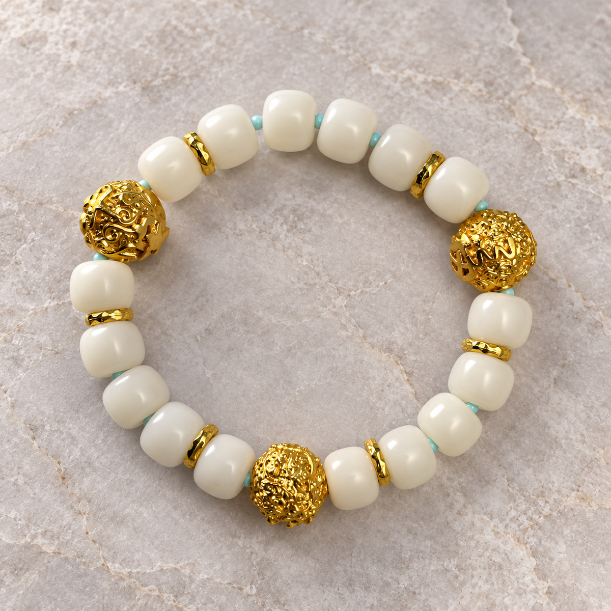 White Jade & Gold Openwork Bracelet - 09-pdp-wear (3)