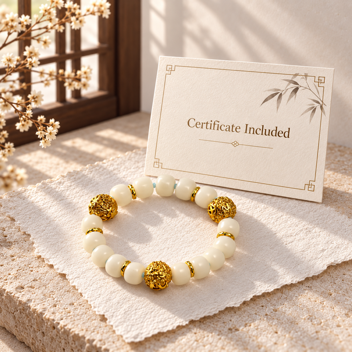 White Jade & Gold Openwork Bracelet - 09-pdp-wear (8)