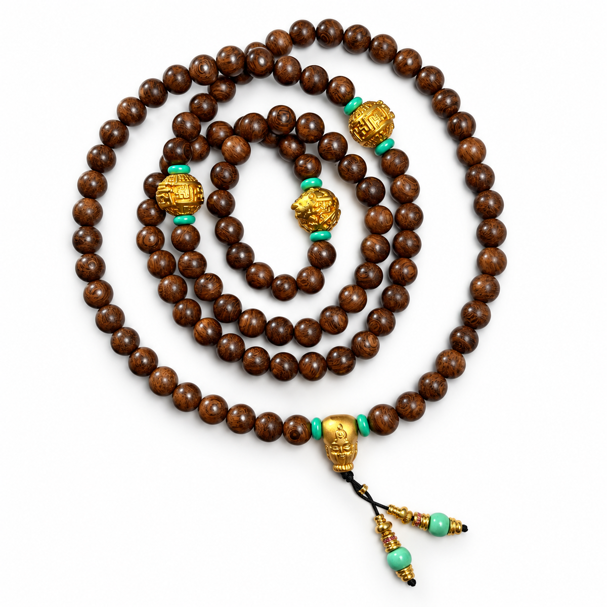 108-Bead Wood Mala with Gold Guru Bead - 01_main_multiloop_agarwood