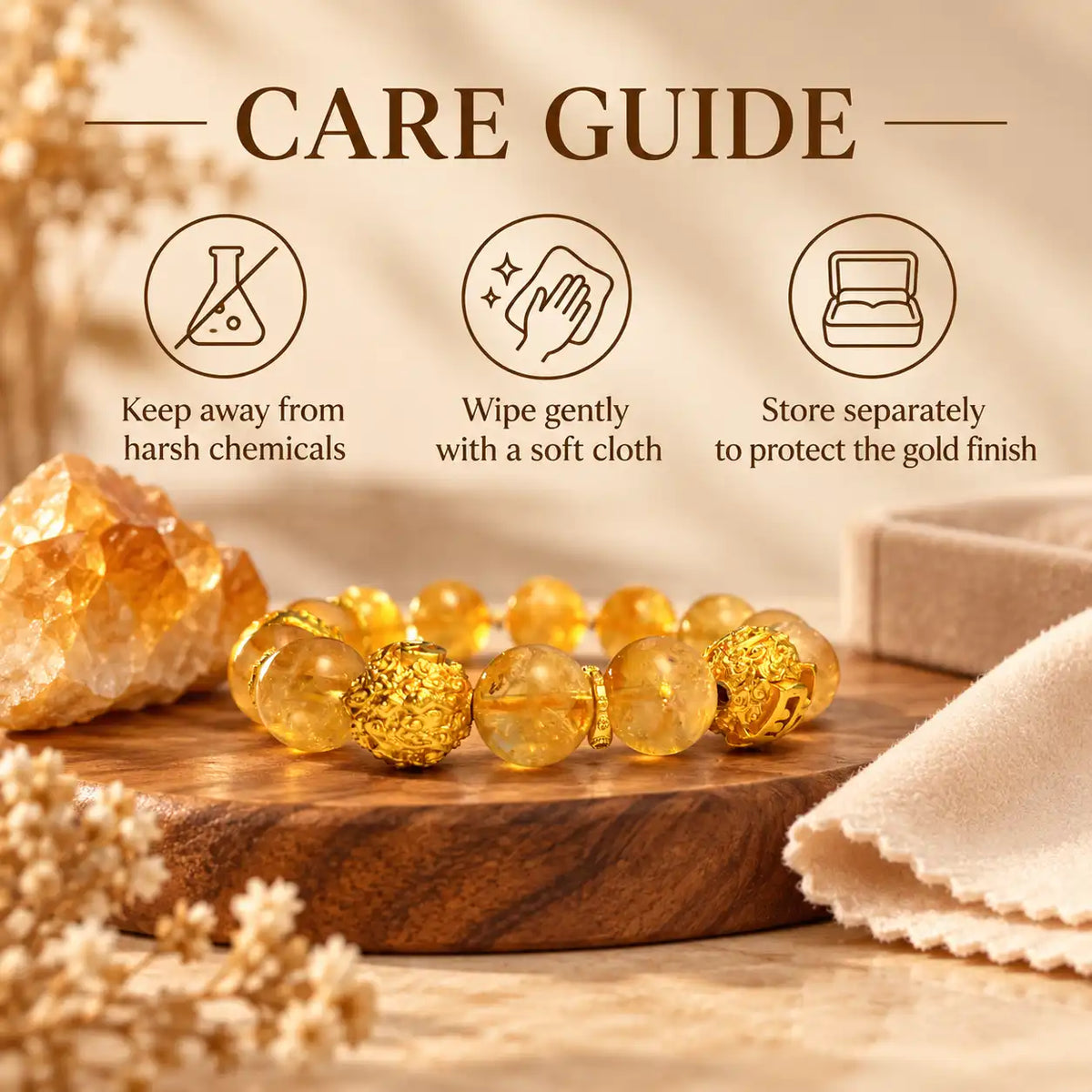 Citrine bracelet care guide