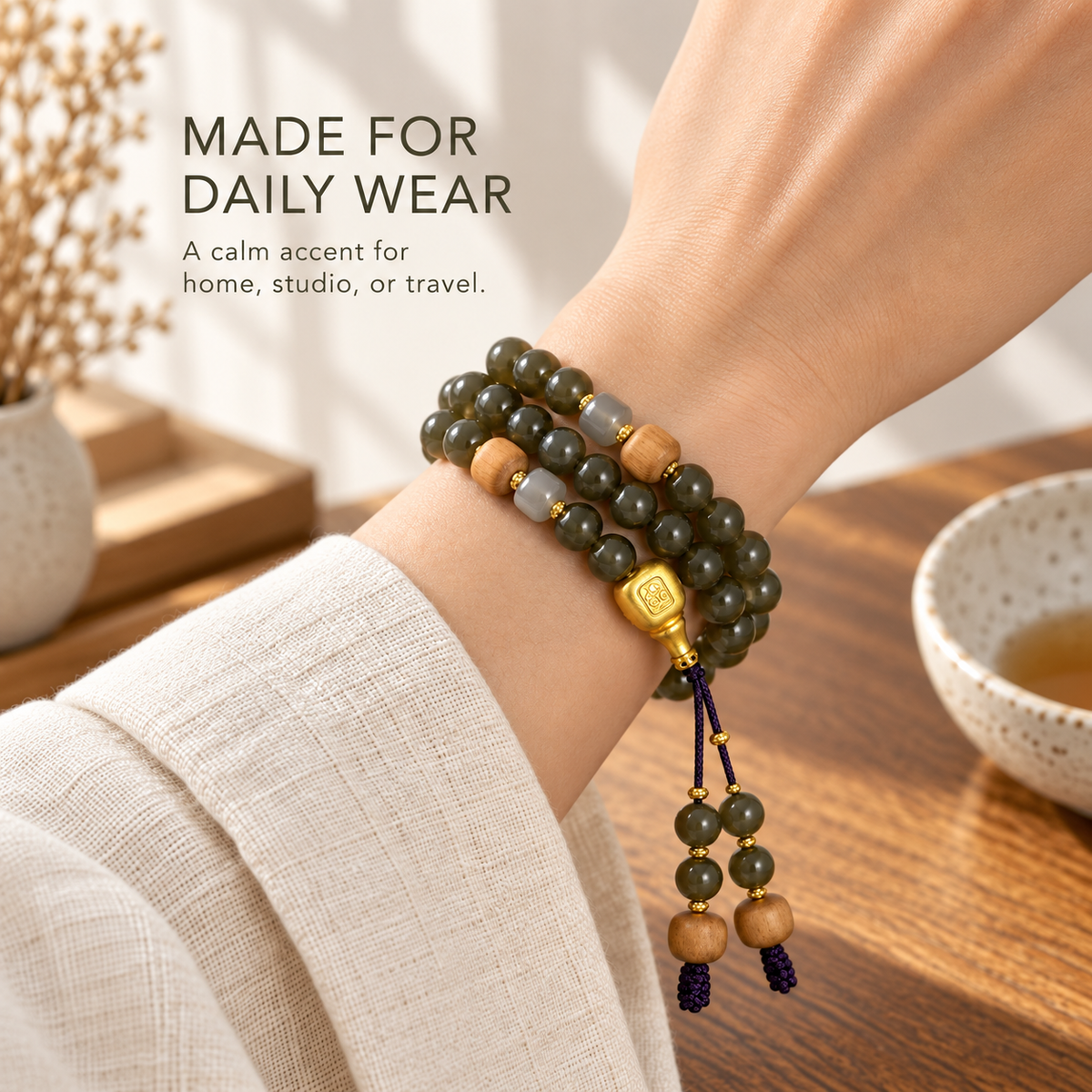 Lake-Green Hetian Jade 108 Mala - 09_pdp_04_daily_wear