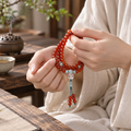 Nanhong Agate Triple-Wrap Bracelet - 13_scene_meditation_hands