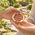 White Bodhi Mala with Turquoise - 04-sub-hands