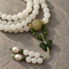 White Jade 108 Mala with Jade Butterfly - 04_detail_carved_guru_bead